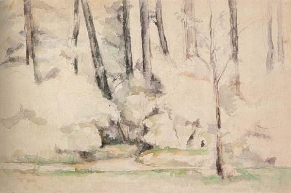 Paul Cezanne Sous-bois oil painting image